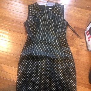 Black and gold Calvin Klein midi dress